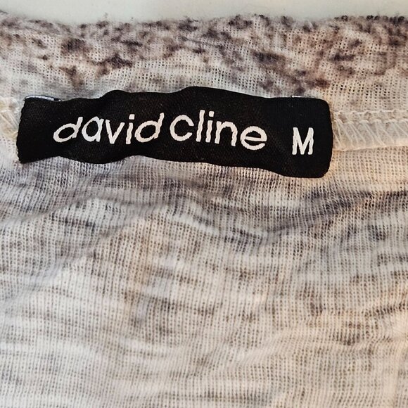 David Cline Knit Top Medium Rhinestone Detail Cream Striped Lightweight Crushed - Picture 6 of 7